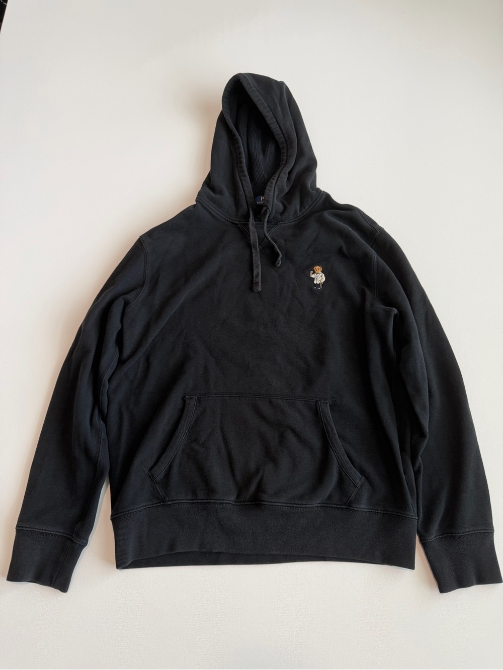 Polo Ralph Lauren Martini Tuxedo Bear Hoodie Black Size Large Pullover Bear